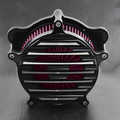 ya 5 8.10 Chrome Stripe Air Cleaner Red Air Filter Fit for Harley Softail 2018 Touring