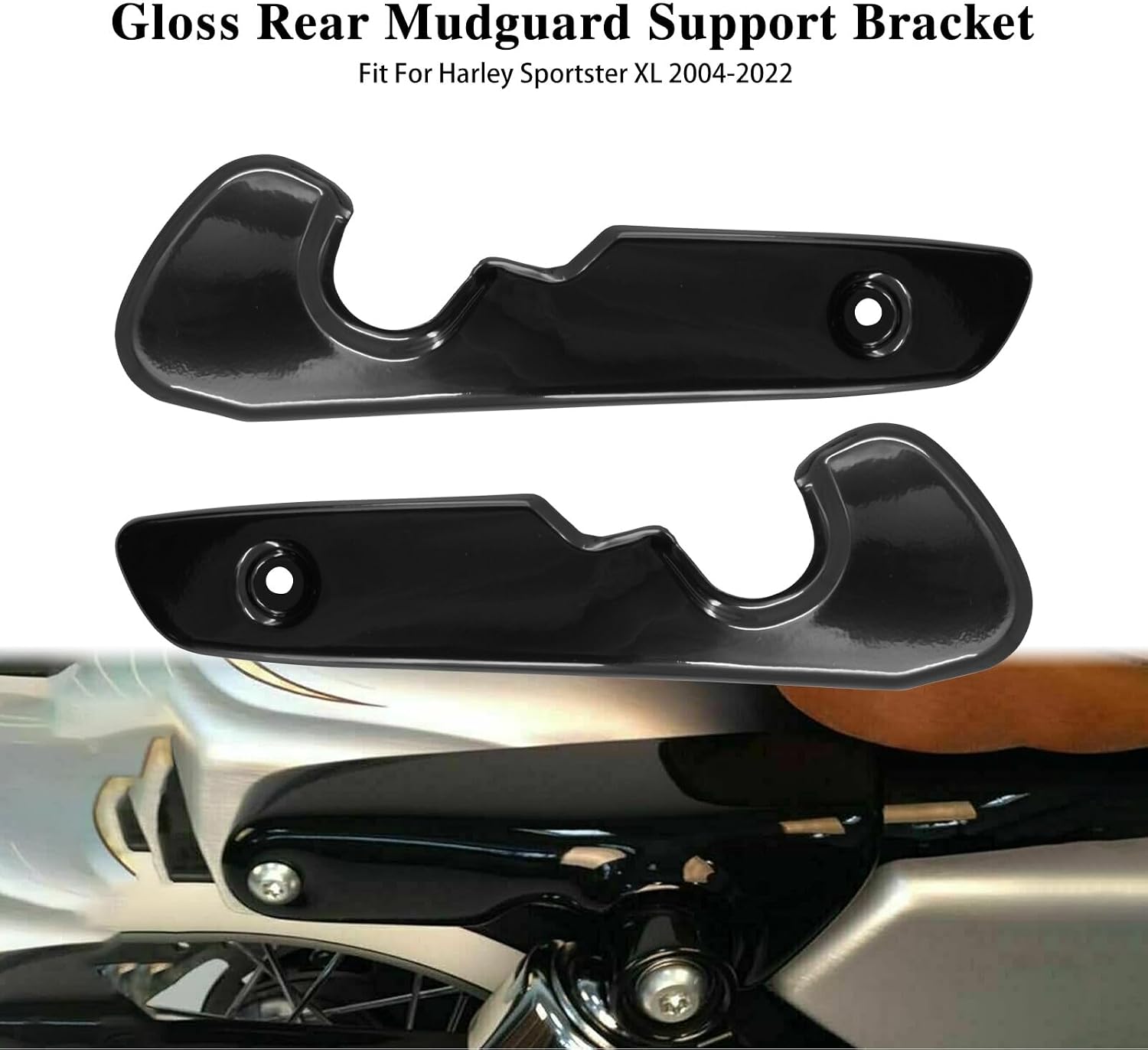 ya 7 8.24 baidi Gloss Black Short Rear Fender Support Bracket Covers for Harley Sportster XL 04+