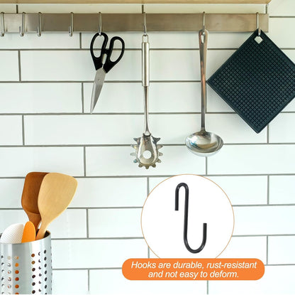 ya 26 10.21 baidi 2.5 S Hooks for Hanging, 30 Pack Hooks for Kitchen, Bedroom, Black Tone