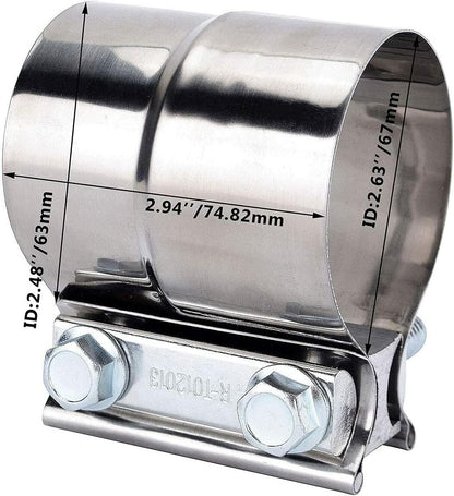 ya 11 9.14 baidi2.5 inch pipe clamp 304 stainless steel muffler band clamp suitable for pipe-