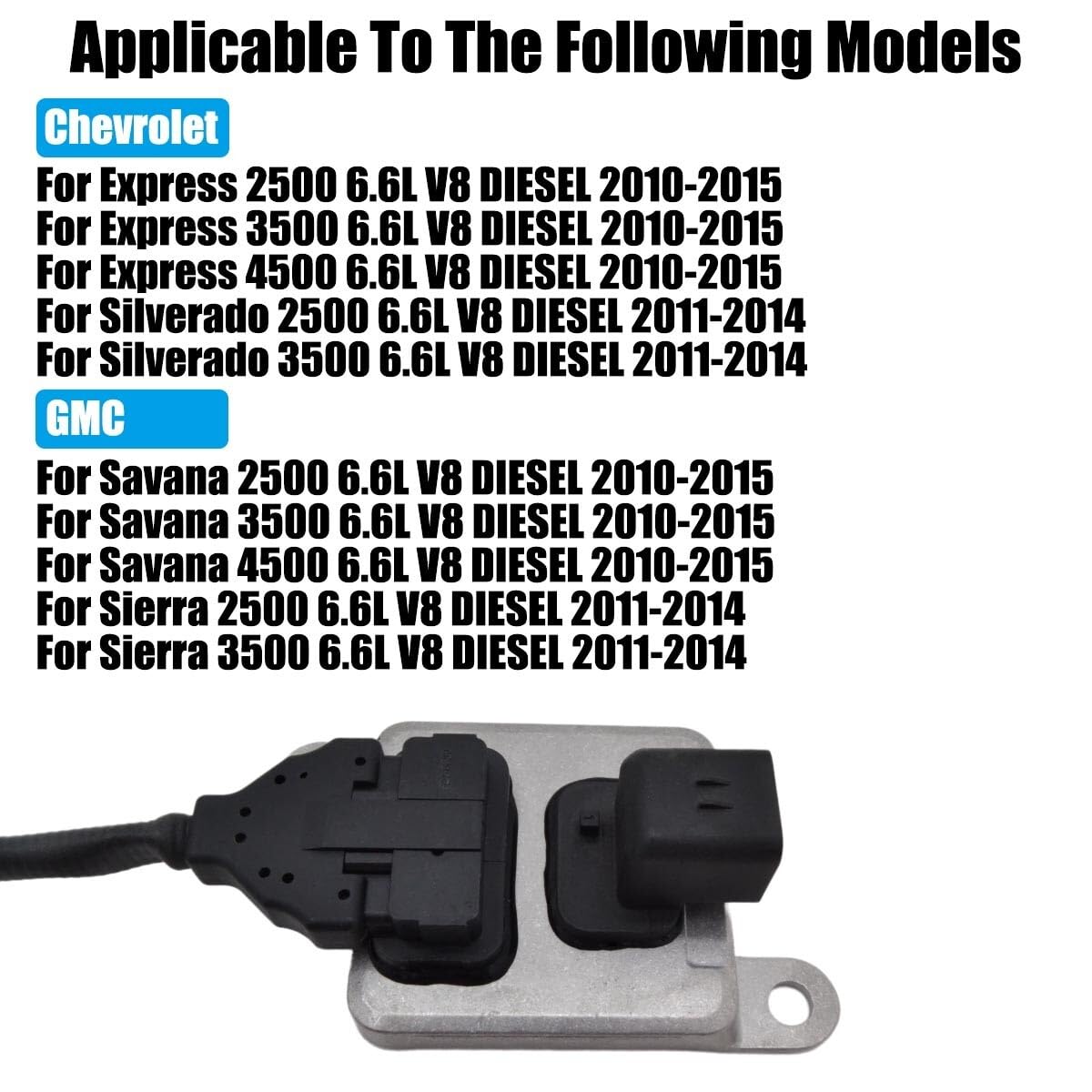 ya 9 10.24 NOx Sensor 5WK96631H 12671387 Compatible with Express for Silverado -