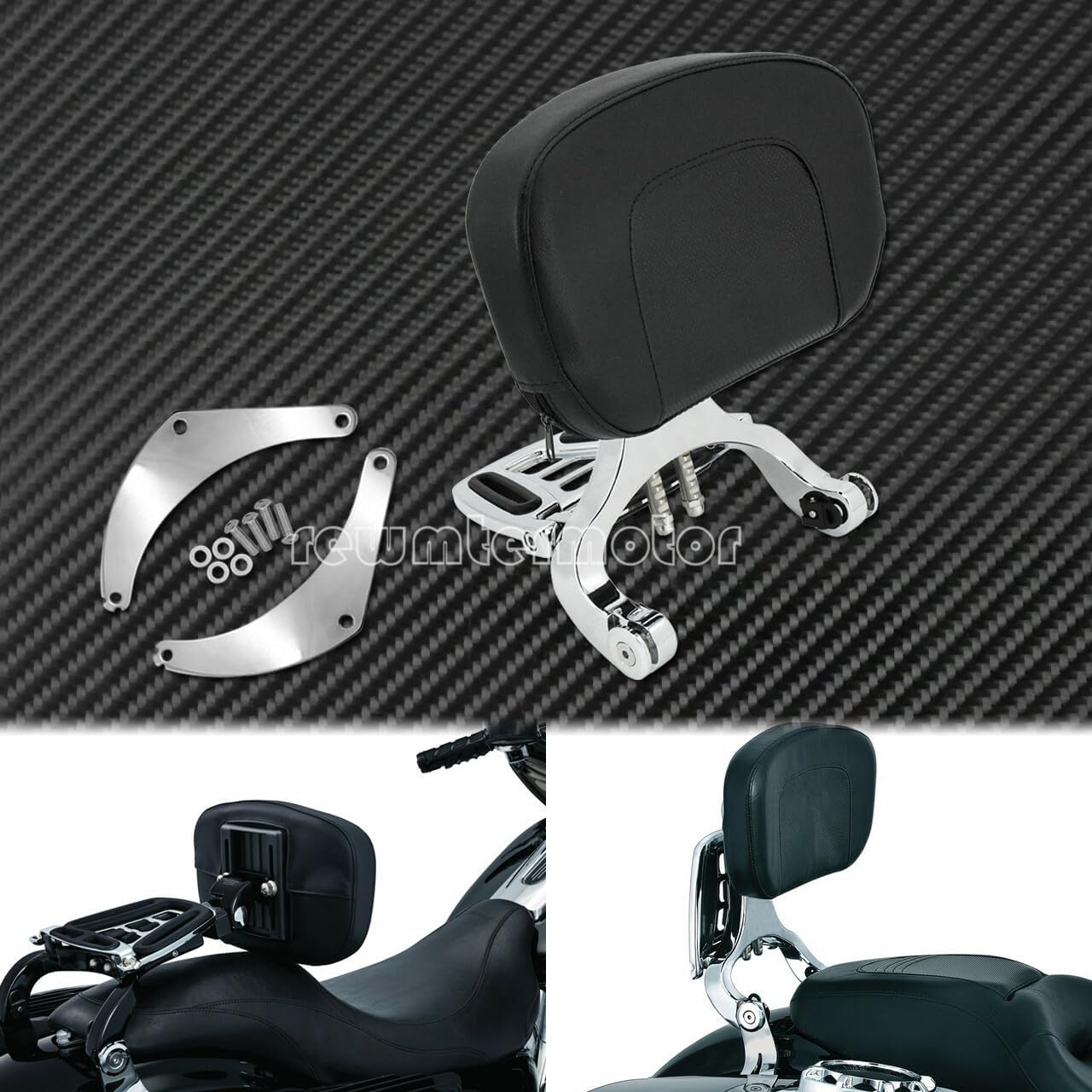 ya 6 8.24 baidi Multi-Purpose Driver & Passenger Backrest Fit for Harley Steet Bob 2018-2022