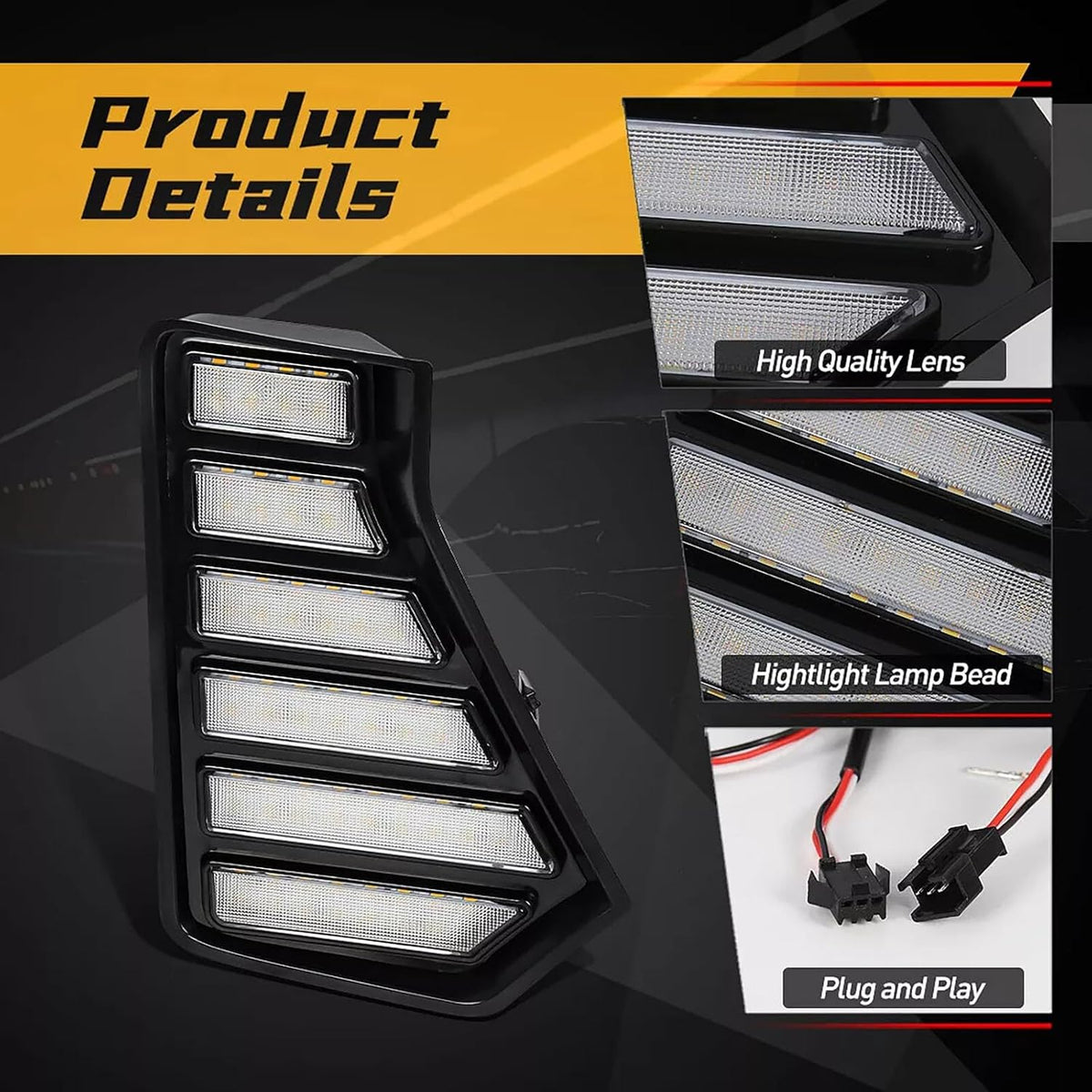 ya 9 10.24 Front LED Fog Light Daytime Running Lamp Accessories for Toyota Tacoma 2024-25