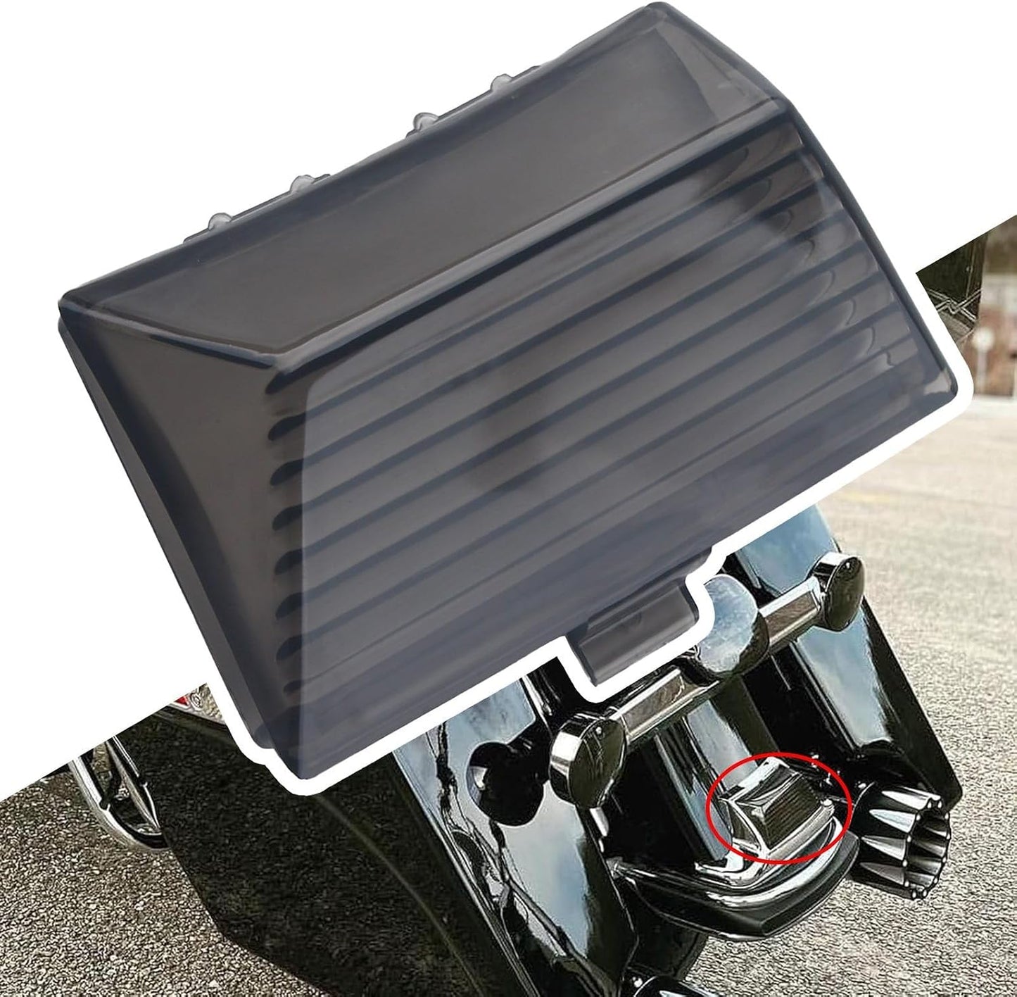 ya 2 8.15 Rear Fender Tip Light Smoke Lens Cover for Harley Electra Glide Ultra Classic