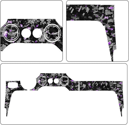 ya 4 8.24 baidi for Ford for Mustang GT 15-22 11x Purple Forged Carbon Fiber Console Dashboard Cover