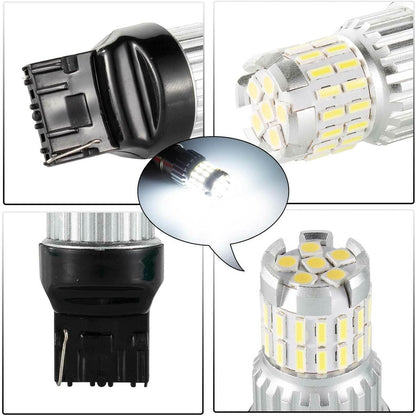 ya 13 9.15 baidi T20 7443 W21/5W LED Brake Reverse Light Bulb Canbus Error Free 6500K White