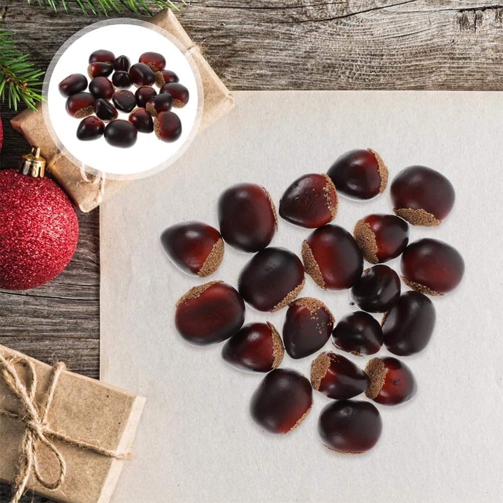 ya 13 9.15 baidi 30 Pcs Simulated Chestnut Nuts Artificial Realistic Display Cake