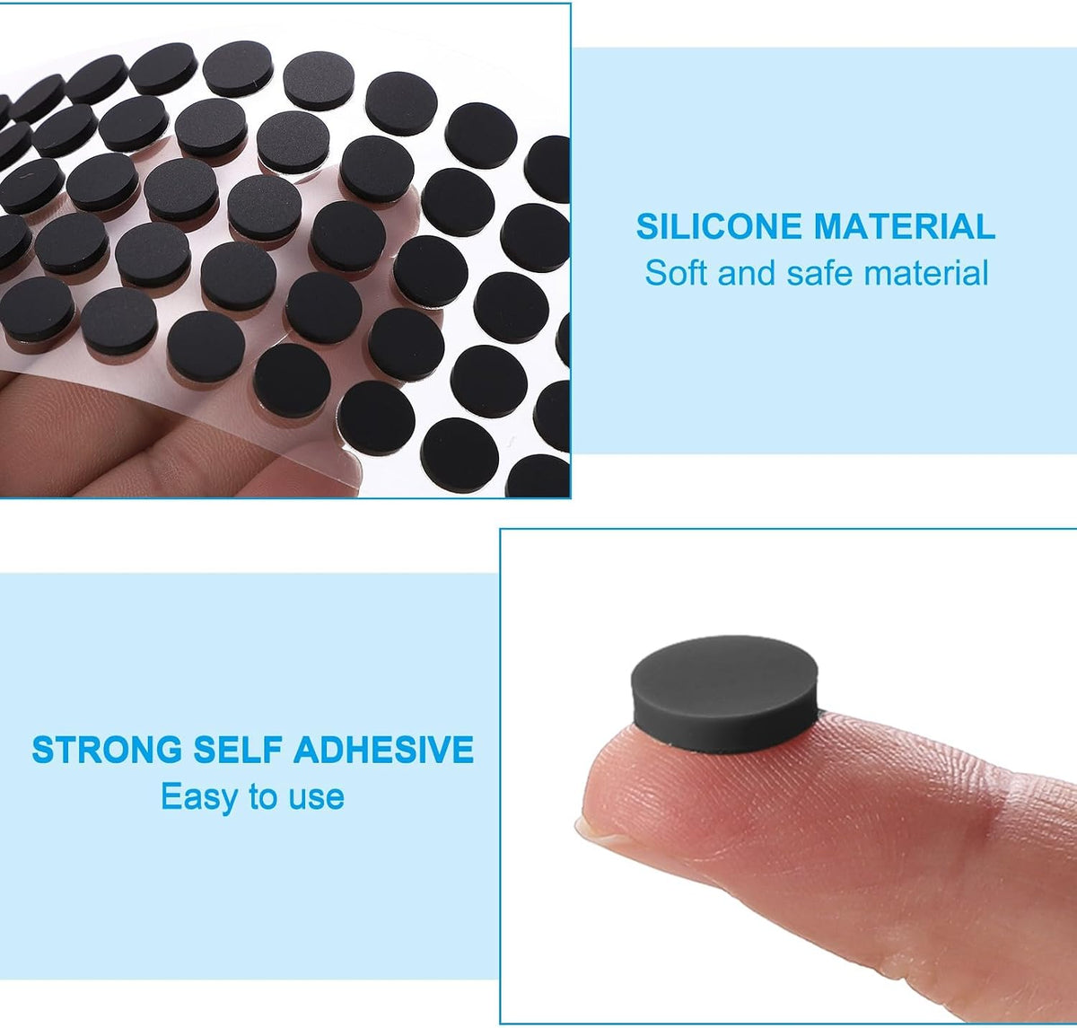 ya 26 10.21 baidi 0.39 Diameter Cabinet Door Bumpers, 100 Pcs Door Stoppers, Black