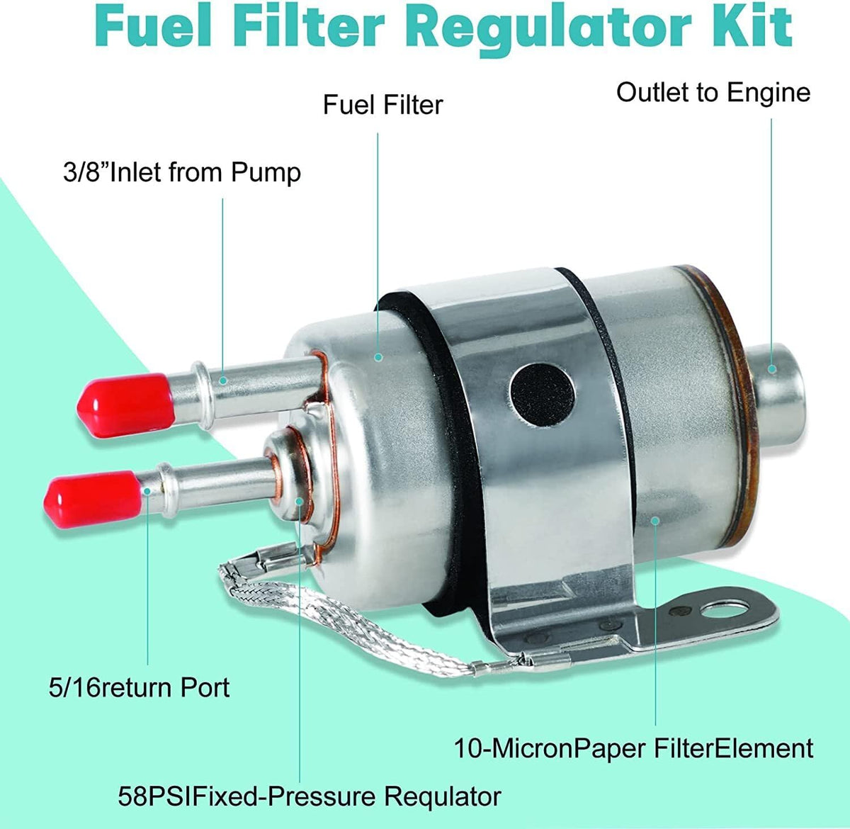 ya 11 9.14 baidiLS Conversion Fuel Injection Line Fitting Adapter Kit EFI FI & Filter Regulator 1