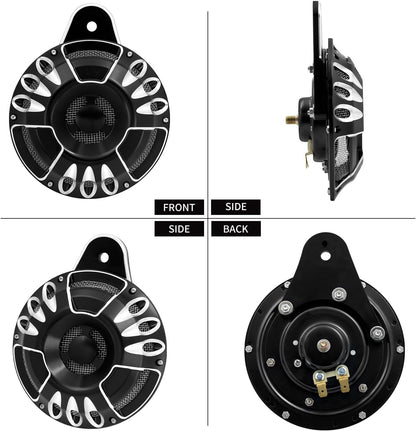 ya 9 10.24 CNC 110 dB Horn Speaker Cover for Harley Touring Big Twin 1991-2017 Sportst