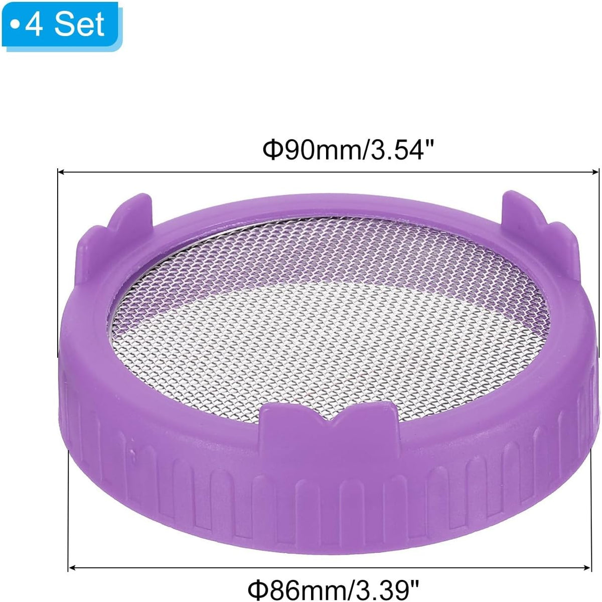 ya 14 9.20 baidi Sprouting Lids for Jar, 4 Pcs Stainless Steel Mesh Wide Mouth Cap Lids Purple-1