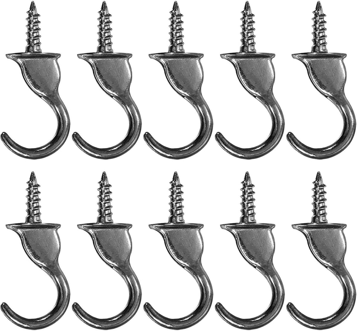 ya 26 10.21 baidi 10 Pcs 1.4 x 0.6 Ceiling Hook, Screw-in Ceiling Orchid Hook for Hanging, Grey