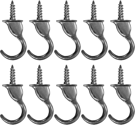 ya 26 10.21 baidi 10 Pcs 1.4 x 0.6 Ceiling Hook, Screw-in Ceiling Orchid Hook for Hanging, Grey