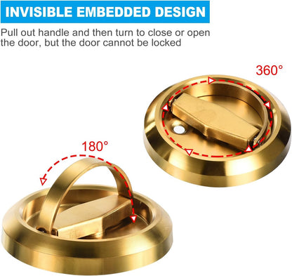 ya 26 10.21 baidi 4.8mm Round essed Pull Handle Knob, Pack Hidden Handle Knob, Gold Tone