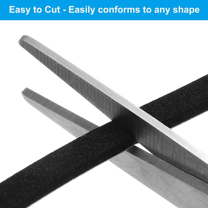 ya 26 10.21 baidi Weather Stripping Door Seal Strip, 1 Roll 1/4 Inch x 1/8 Inch x 26 Ft Black