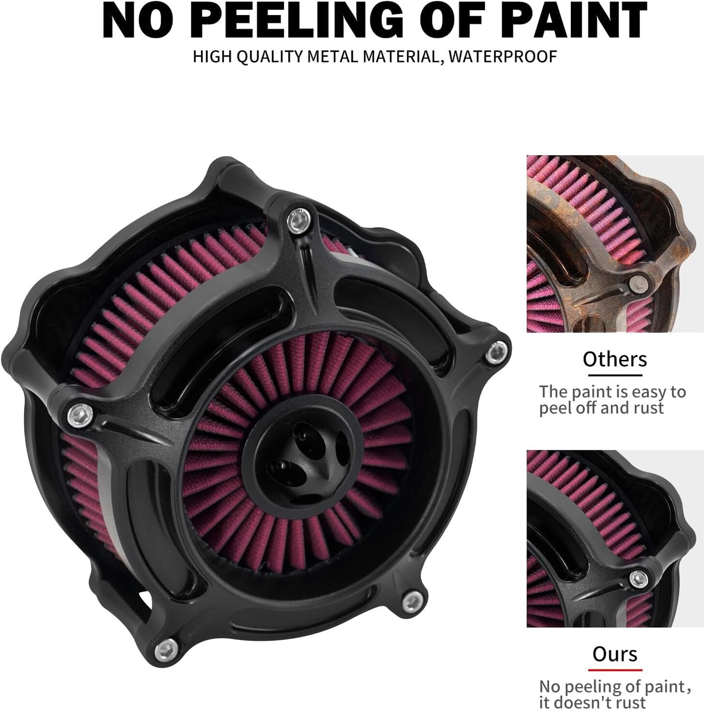 ya 8 8.24 baidi Matt Black Spike Air Filter Red Intake for Harley Sportster 883 1200 48 72 04-22