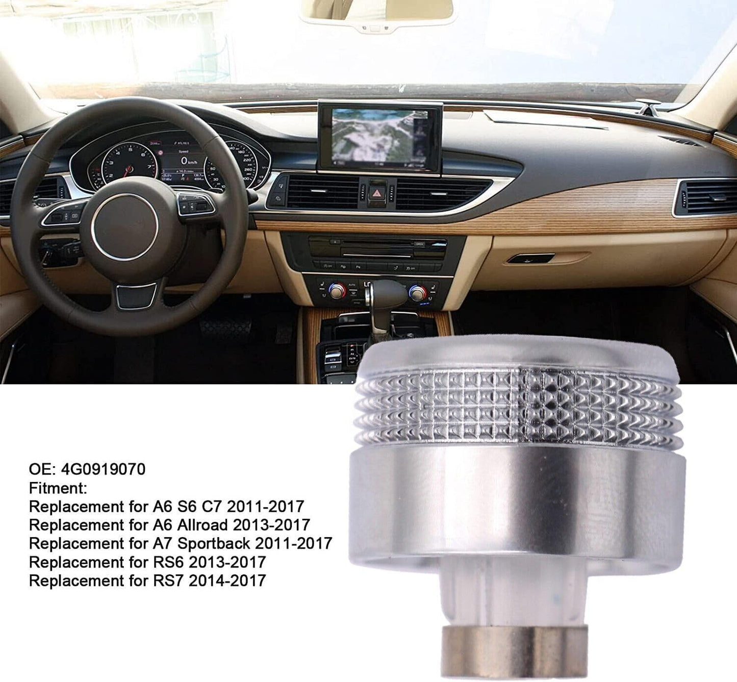ya 4 8.24 baidi Radio Volume Adjustment Knob Cap Fit for Audi A6 C7 A7 2012-16 4G0919070 MMI