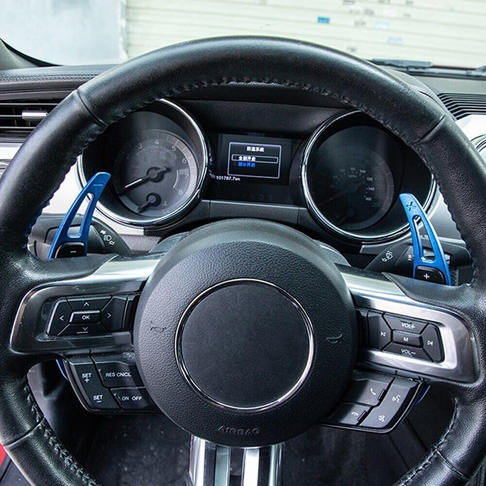 ya 5 8.24 baidi Blue Steering Wheel Shift Paddle Cover Trim for Ford for Mustang 15-23 Accessories