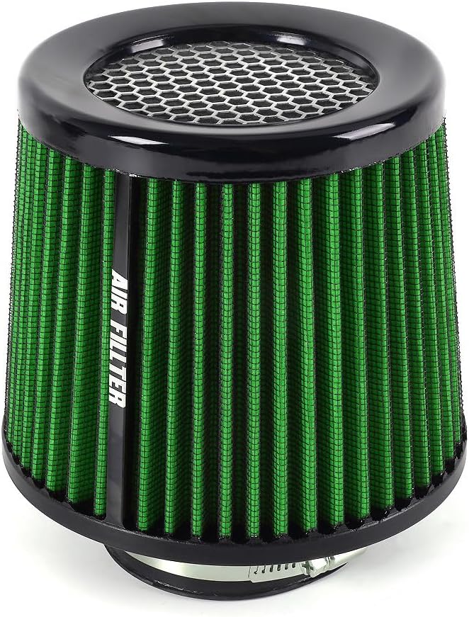 ya 13 9.15 baidi 3 76mm Dry Air Filter Cold Air Intake Cone Replacement High Flow Inlet GREEN
