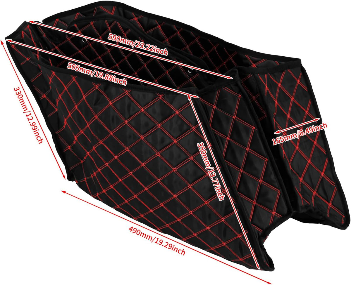 ya 11 9.14 baidi4 Extended Saddlebag Bag Inserts w/Red Line for Harley Electra Road Glide 14+