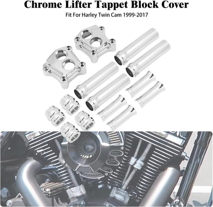 ya 7 8.24 baidi Chrome Engine Pushrod Tube Lifter Tappet Block Cover for Harley Touring Twin Cam