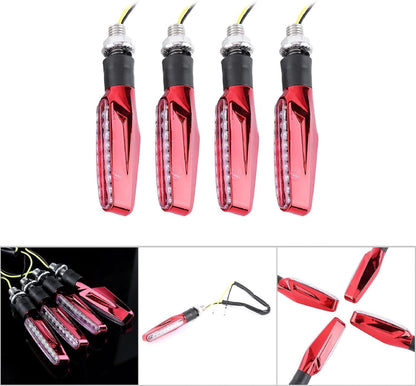 ya 4 8.14 Hot 4x Motorcycle 9 LED Turn Signal Indicator Light Blinker Lamp Amber Light Red