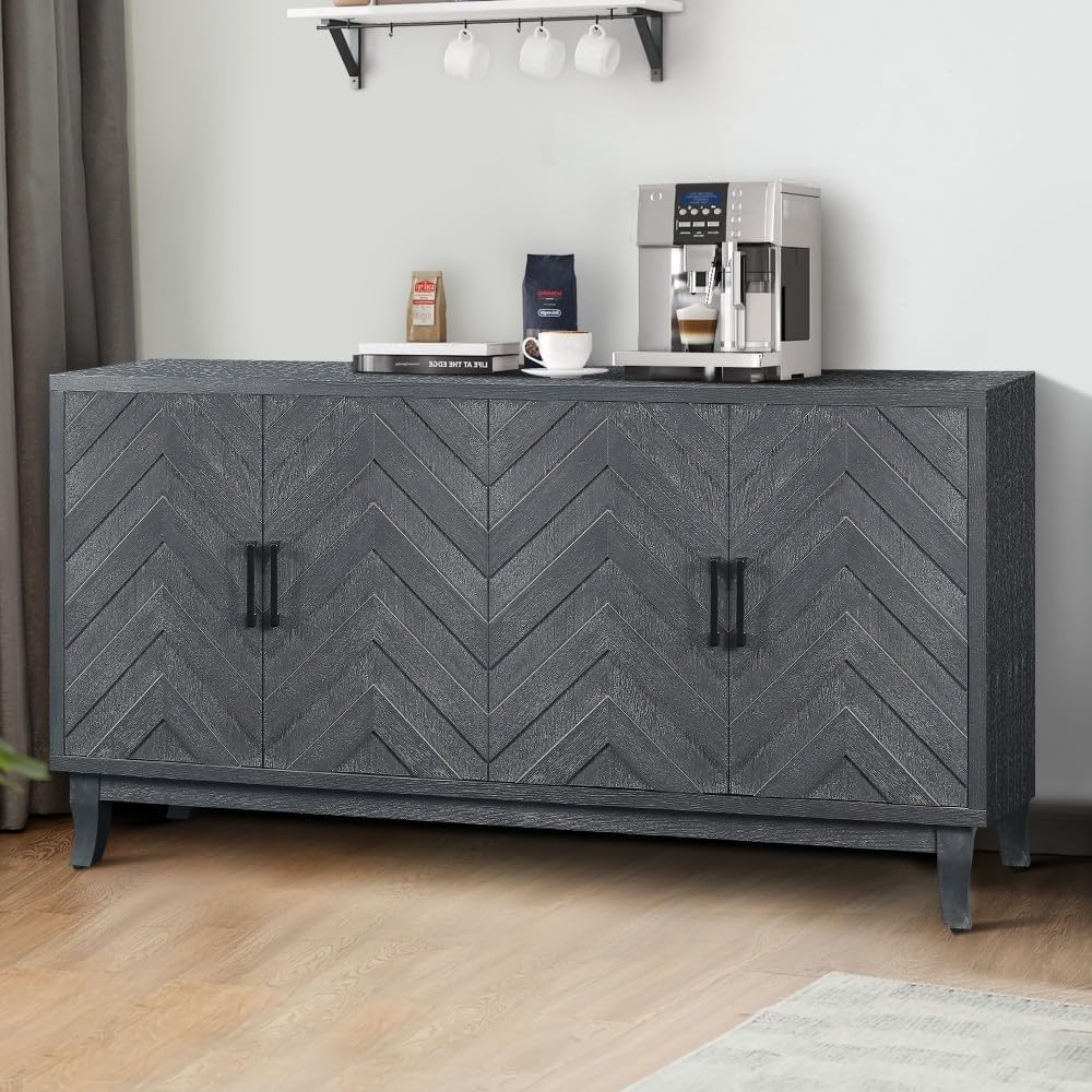 ya 28 10.13 baidi For Entryway Taupe Grey Vintage Buffet Wooden Cabinet,4 ,Storage Sideboard