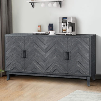 ya 28 10.13 baidi For Entryway Taupe Grey Vintage Buffet Wooden Cabinet,4 ,Storage Sideboard