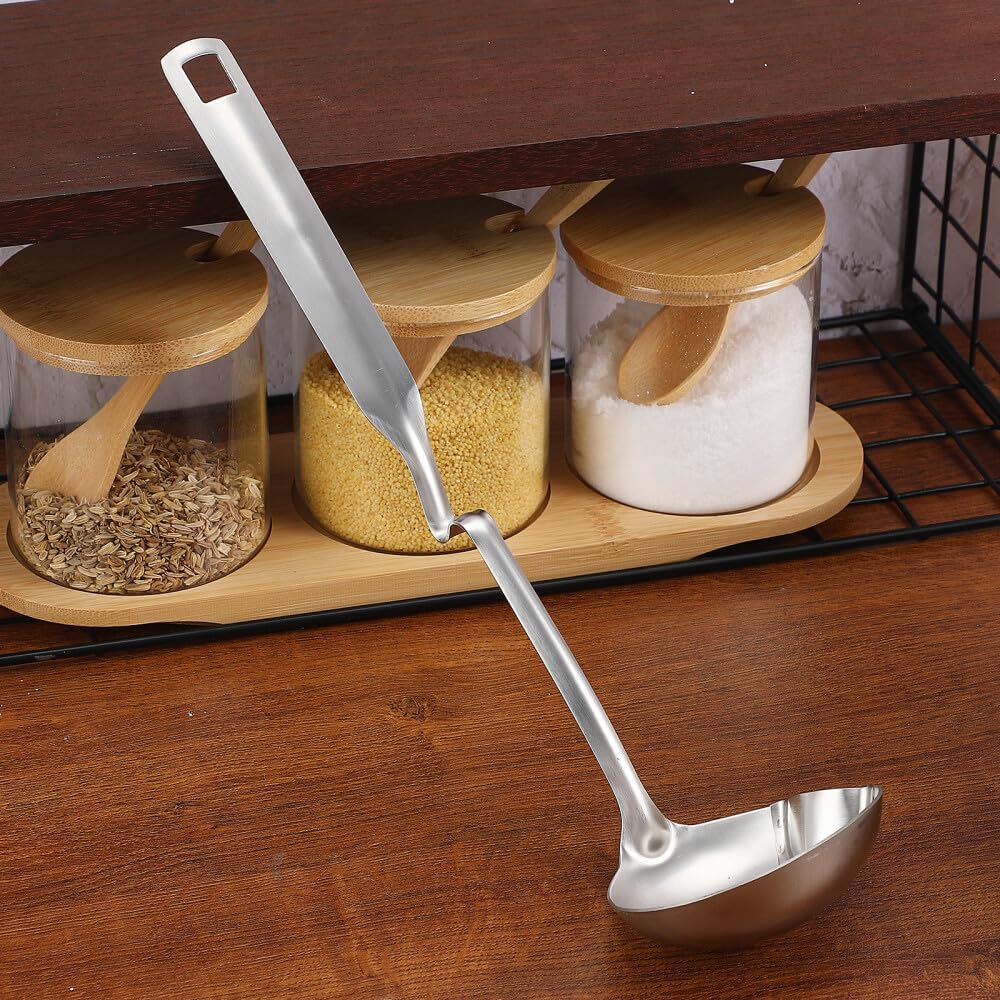 ya 14 9.20 baidi Stainless Steel Oil Filter Spoon Soup Scoop Colander Hot Pot Soup Ladle-1