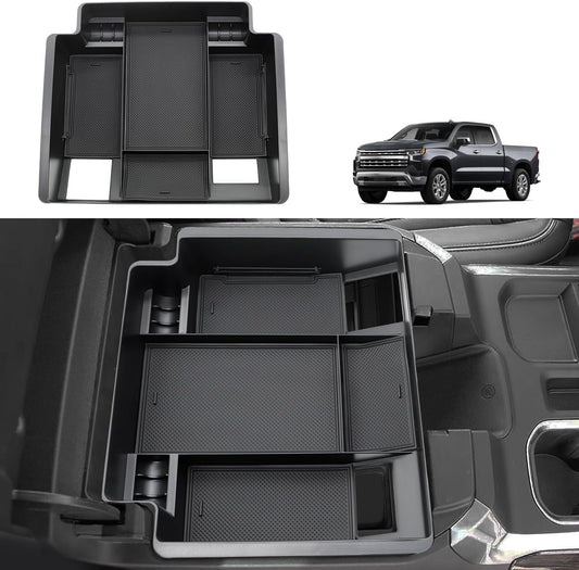 ya 5 8.10 For 2022-2024 for Chevy for Silverado Cab Center Console Storage Box Organizer Accessory
