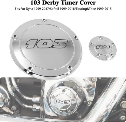 ya 4 8.24 baidi Chrome 103 Derby Timing Timer Cover for Harley Touring Road Electra Glide 99-15