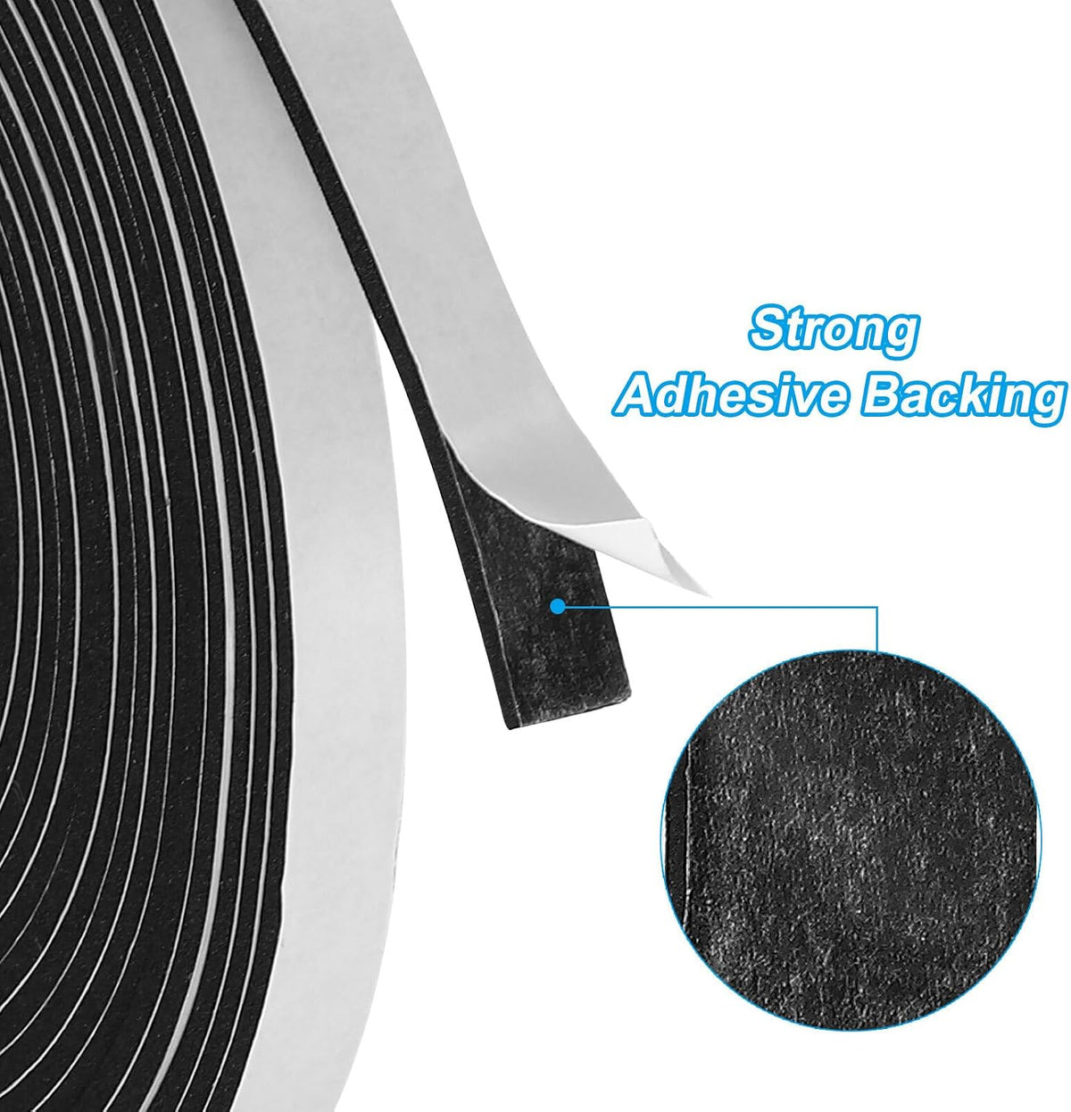ya 26 10.21 baidi Weather Stripping Door Seal Strip, 1 Roll 1/2 Inch x 1/8 Inch x 26 Ft Black