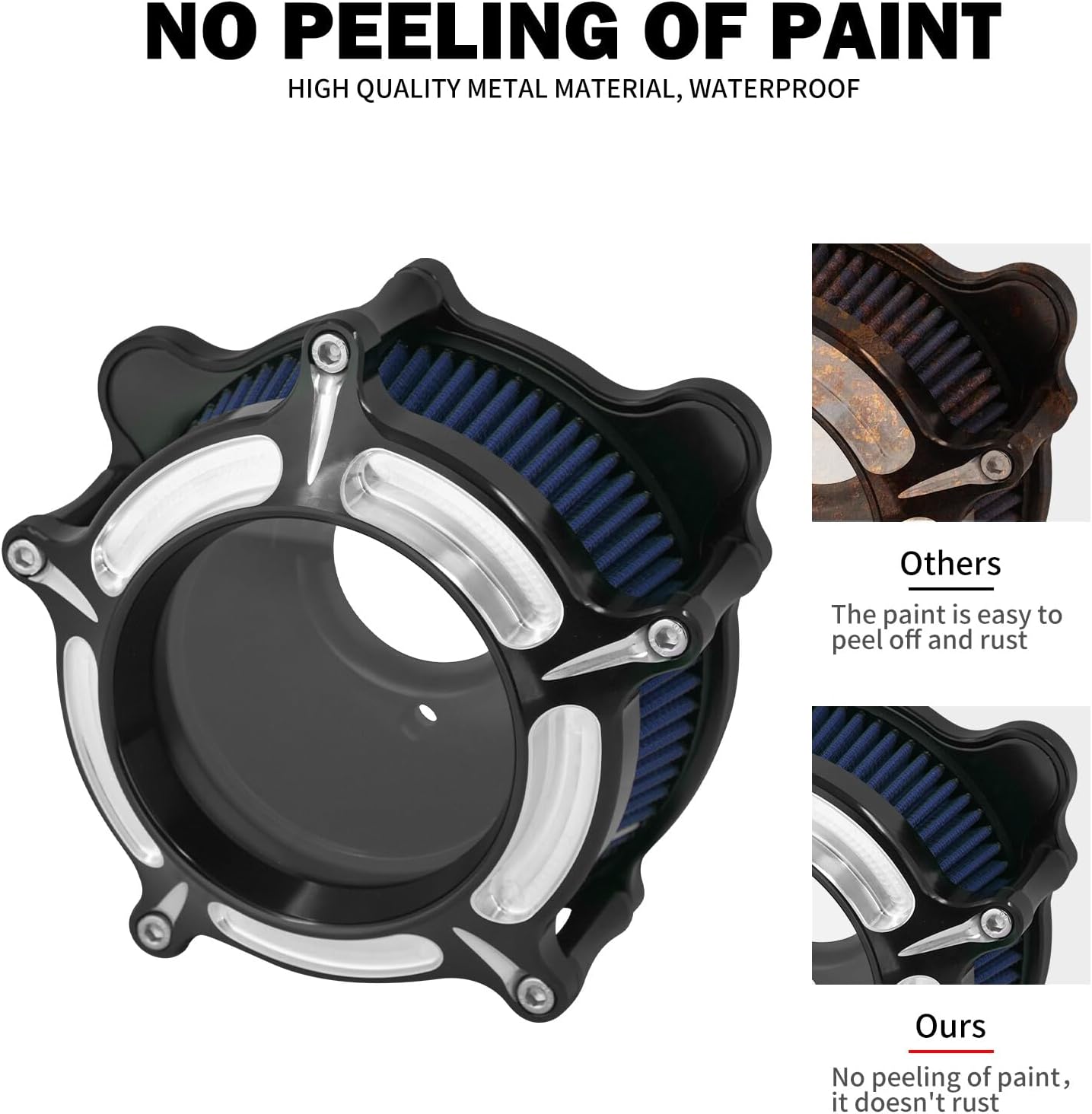 ya 5 8.10 Transparent Air Filter Blue Intake for Harley Touring Road Electra Glide 08-2016