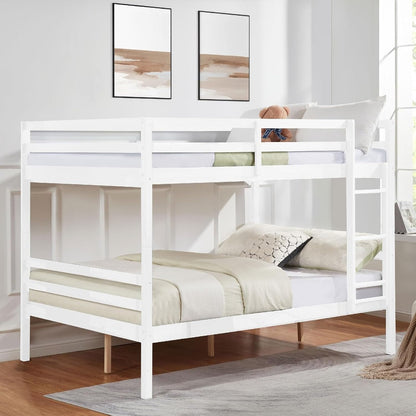 ya 28 10.13 baidi Full Over Full Bunk Bed White Ladder