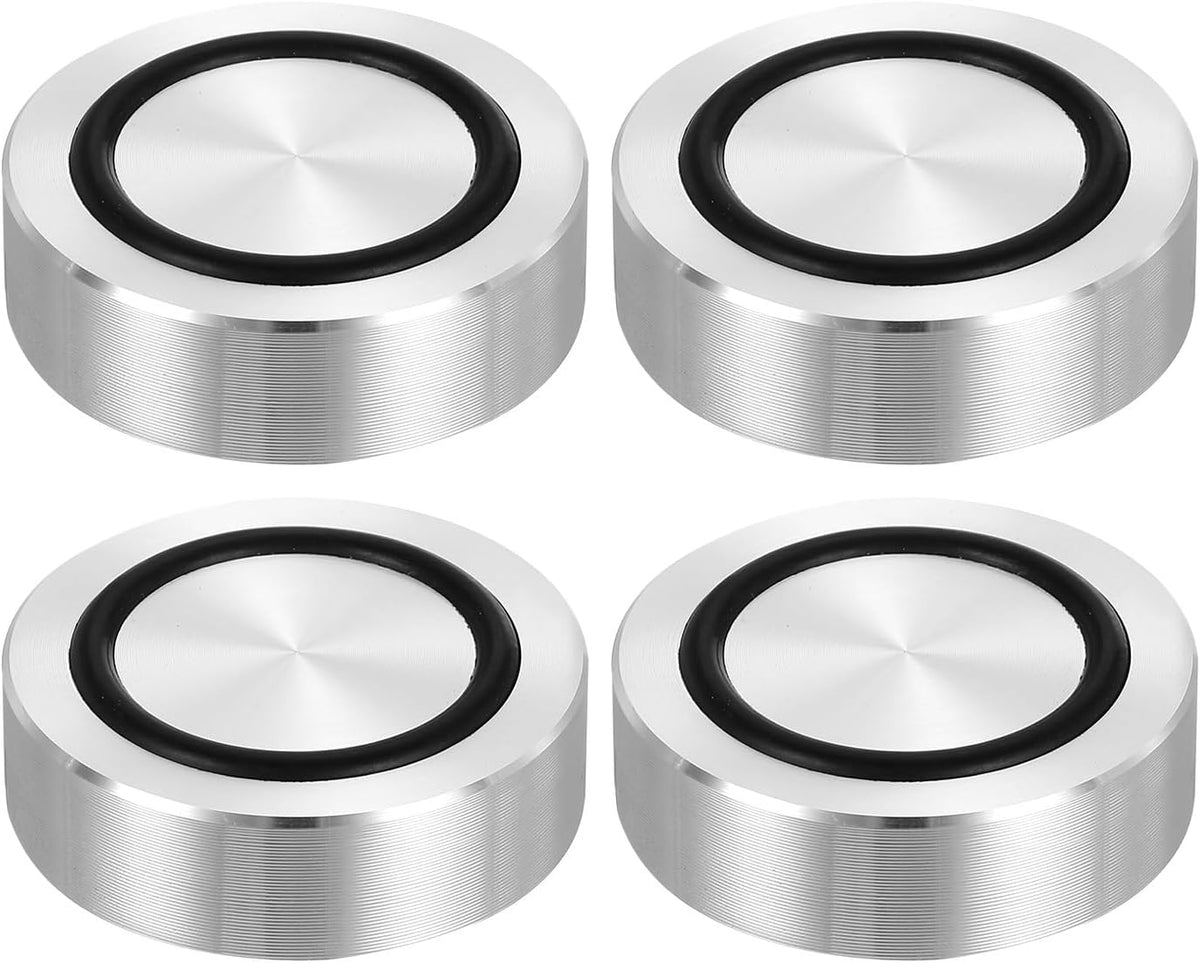 ya 26 10.21 baidi M8 40mm / 1.6 Dia 12mm Aluminum Disc Glass Top Adapter with Rubber Ring 4pcs