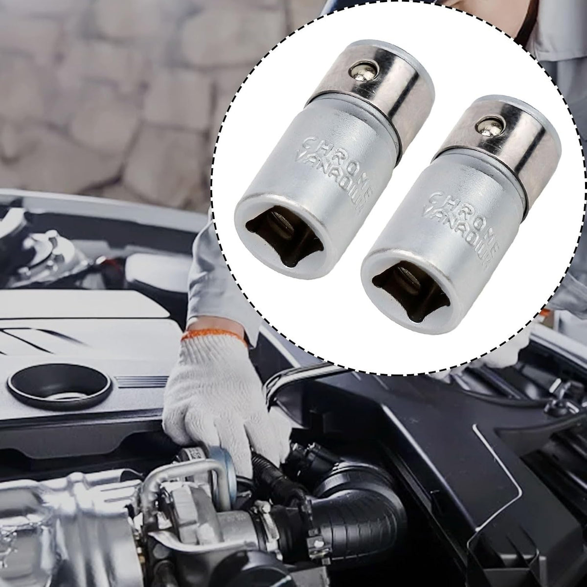 ya 14 9.20 baidi Hex Shank Socket Adapter Hex Shank Screwdriver Holder Socket Bits Square Drive-1
