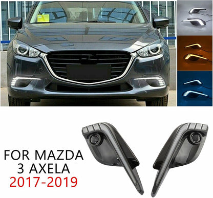 ya 4 8.8 Suitable for Mazda 3 Axela 2017-19 LED DRL Daytime Running Lights Fog Lights Driving Bumper 