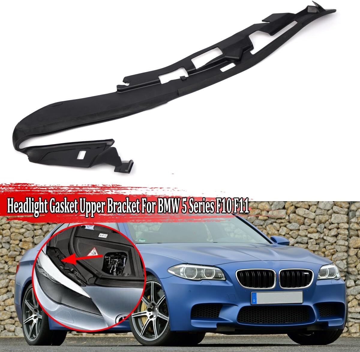 ya 4 8.10 for BMW 5 Series F10 F11 2010-17 right headlights gasket plastic 63117240367