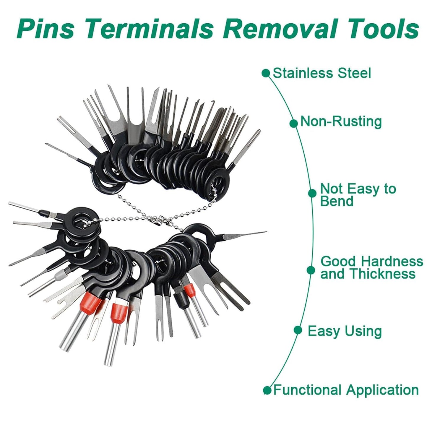 ya 6 8.24 baidi 100pcs Needle Pusher Set Extractor Automatic Terminal Removal Connector Puller Tool