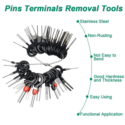 ya 6 8.24 baidi 100pcs Needle Pusher Set Extractor Automatic Terminal Removal Connector Puller Tool
