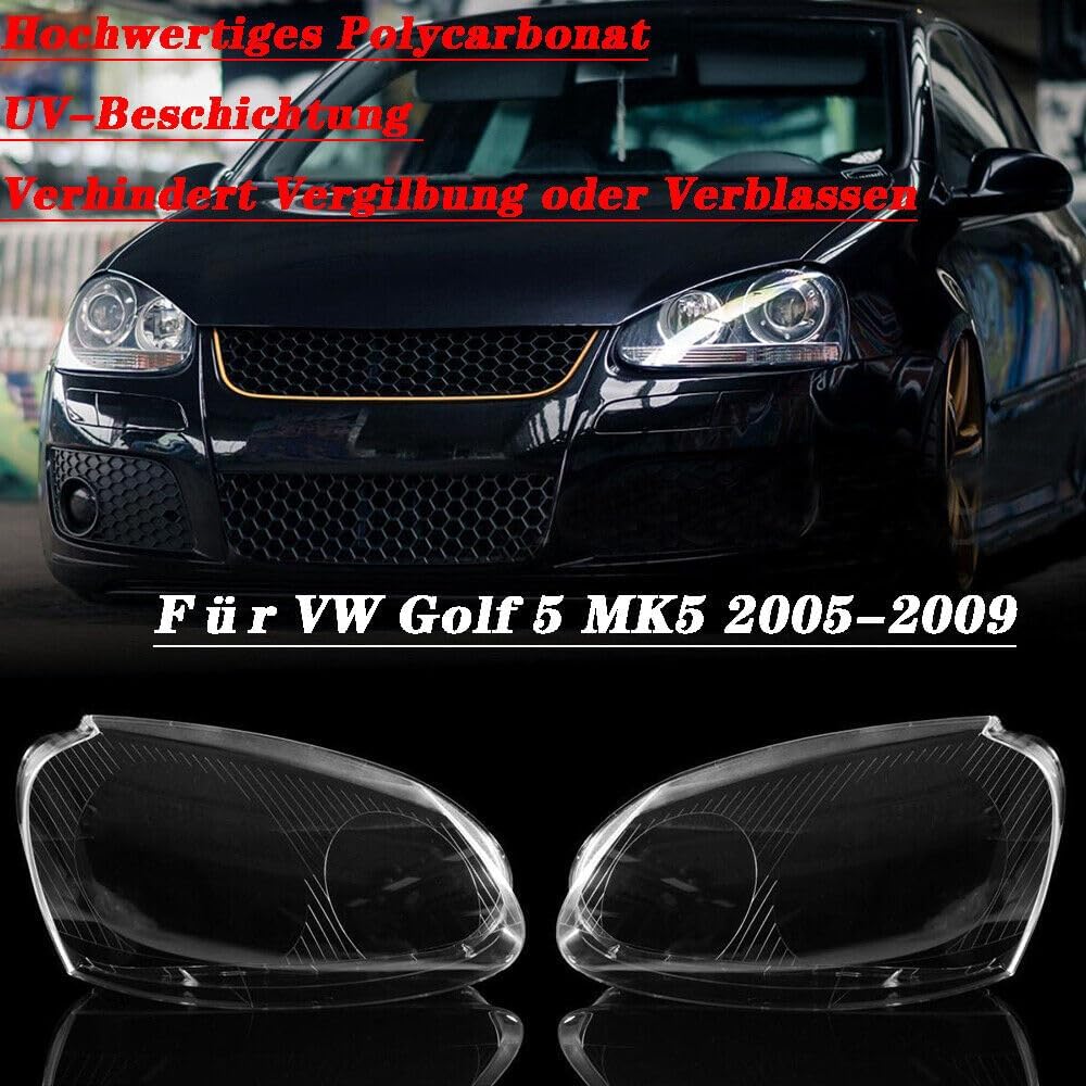 ya 4 8.10 Pair clear headlight glass headlight cover for 2005-2009 for VW for Golf MK5