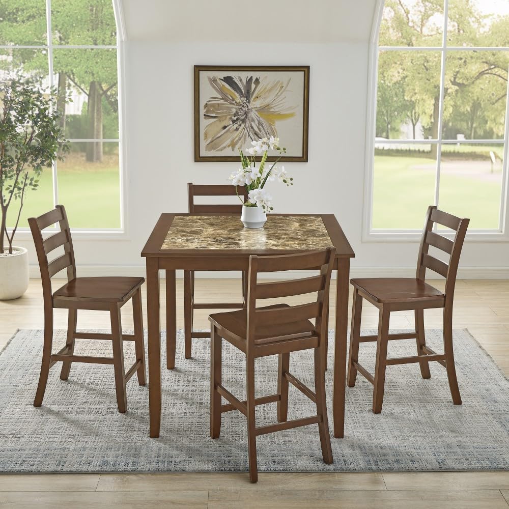ya 28 10.13 baidi 5 Piece Dining/Bar Table Set - Retro-Style Breakfast Table for Dining Room