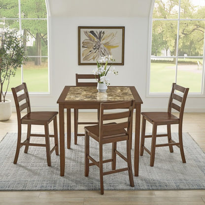 ya 28 10.13 baidi 5 Piece Dining/Bar Table Set - Retro-Style Breakfast Table for Dining Room