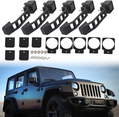 ya 5 8.10 for 07-18 for Jeep for Wrangler JK 4 Door 5PCS Black Door Handle & Tailgate Handle at