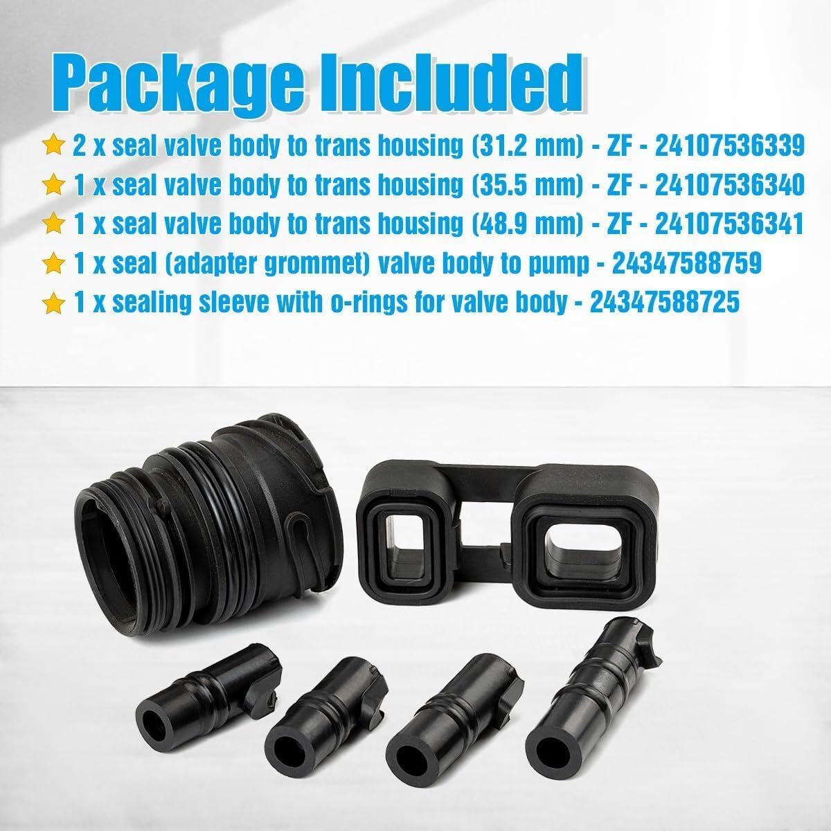 ya 5 8.24 baidi 6pcs for BMW Valve Body to case Sleeve Seal kit Mechatronic Kit 6HP19 6HP21