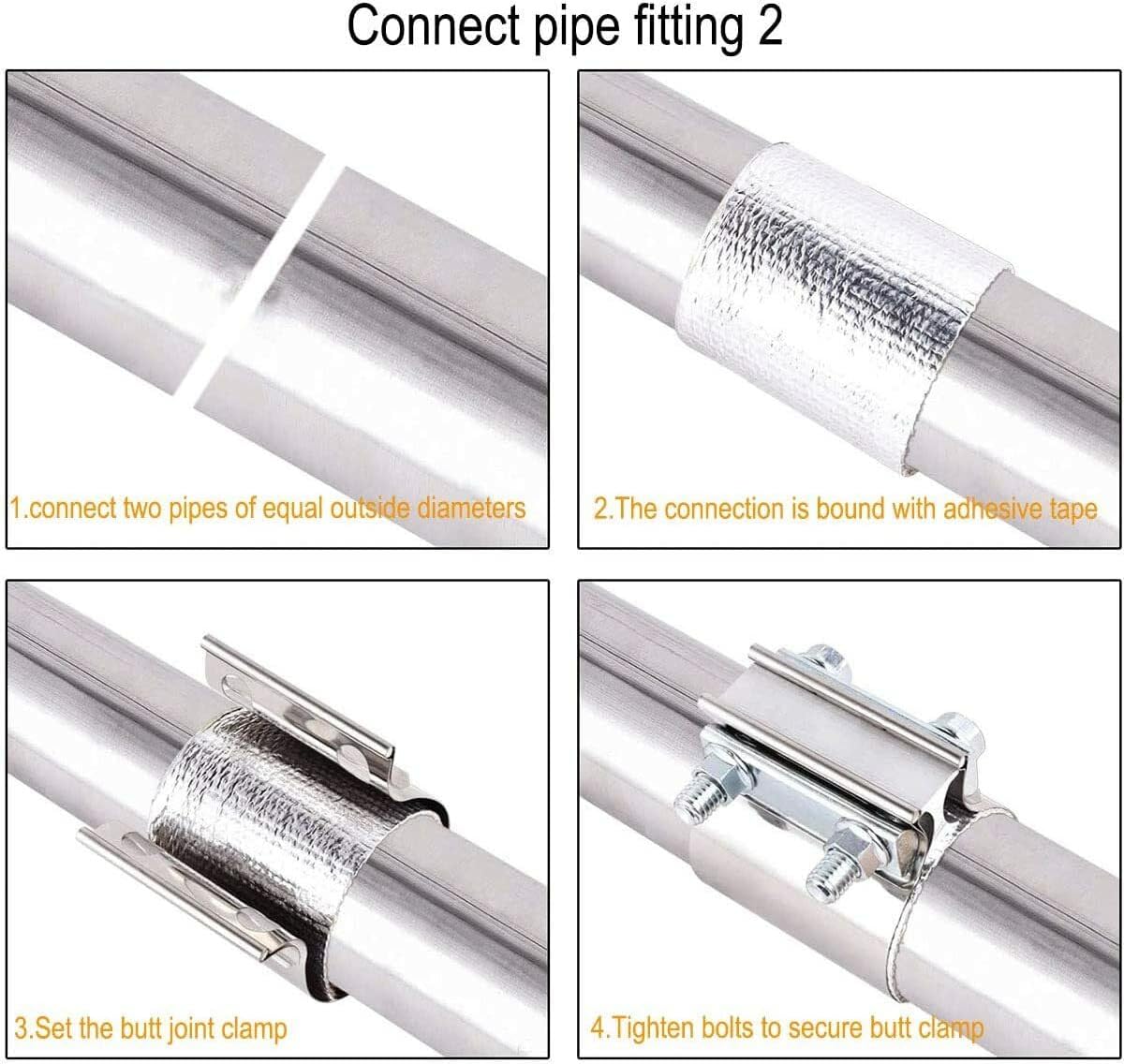 ya 11 9.14 baidi2.5 (2 1/2) Butt Fittings, Jacketed Stainless Steel, 2-Pack -