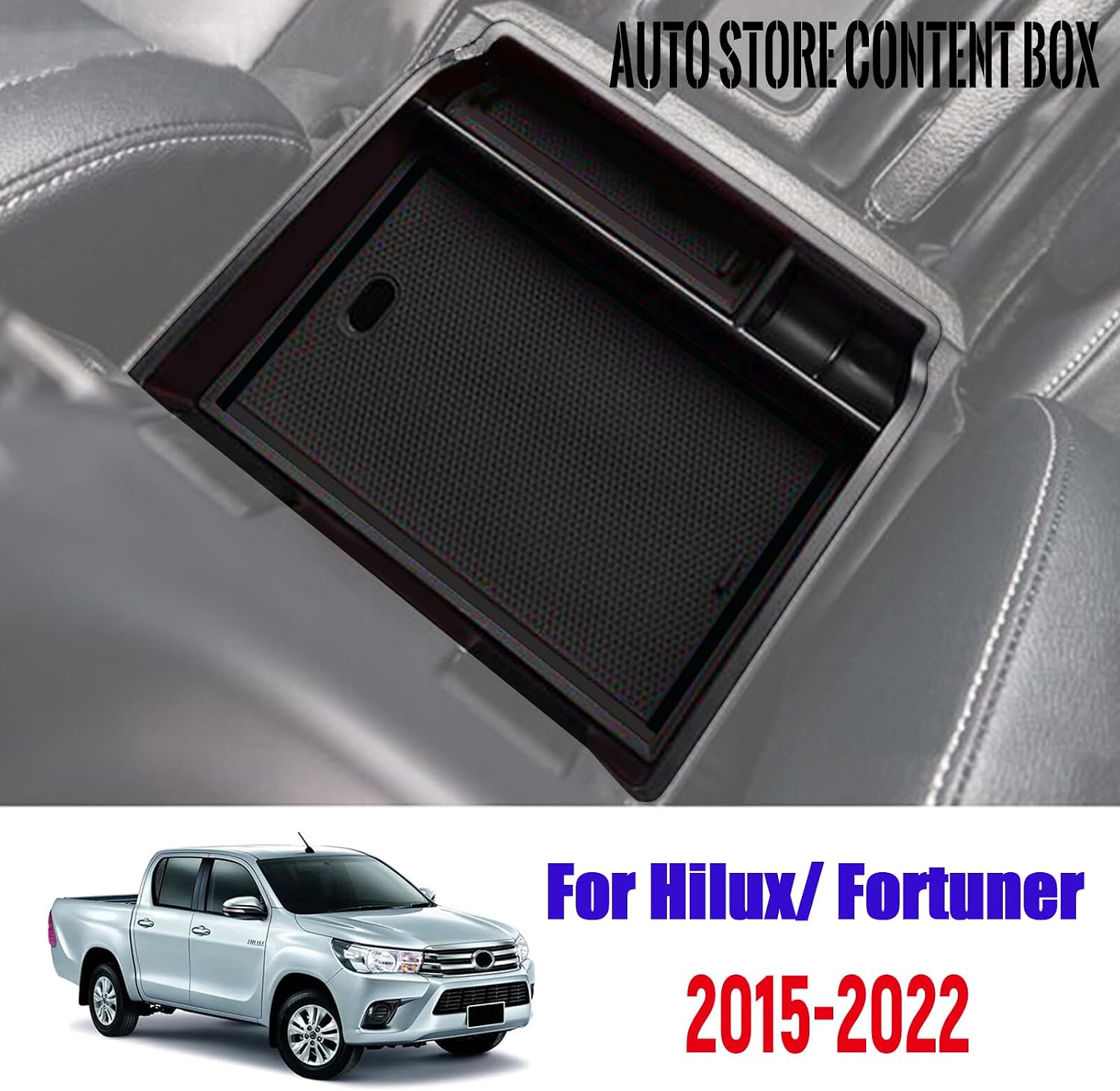 ya 4 8.24 baidi for Toyota Fortuner Hilux 2015-2024 Car Armrest Storage Box Center Console Tray