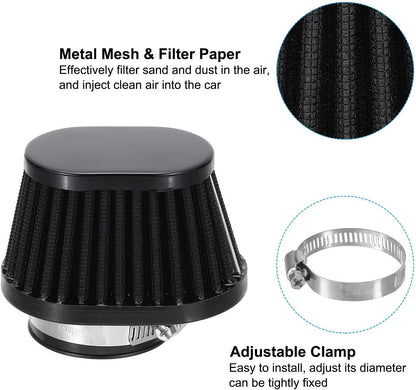 ya 5 8.10 51mm Air Filter Mushroom Head Oval Motorcycle Clamp on Air Engine Filter Black