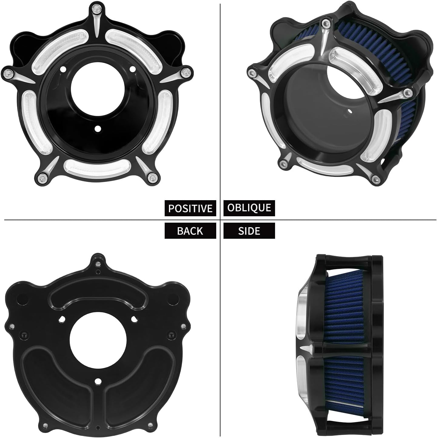 ya 5 8.10 Transparent Air Filter Blue Intake for Harley Touring Road Electra Glide 08-2016