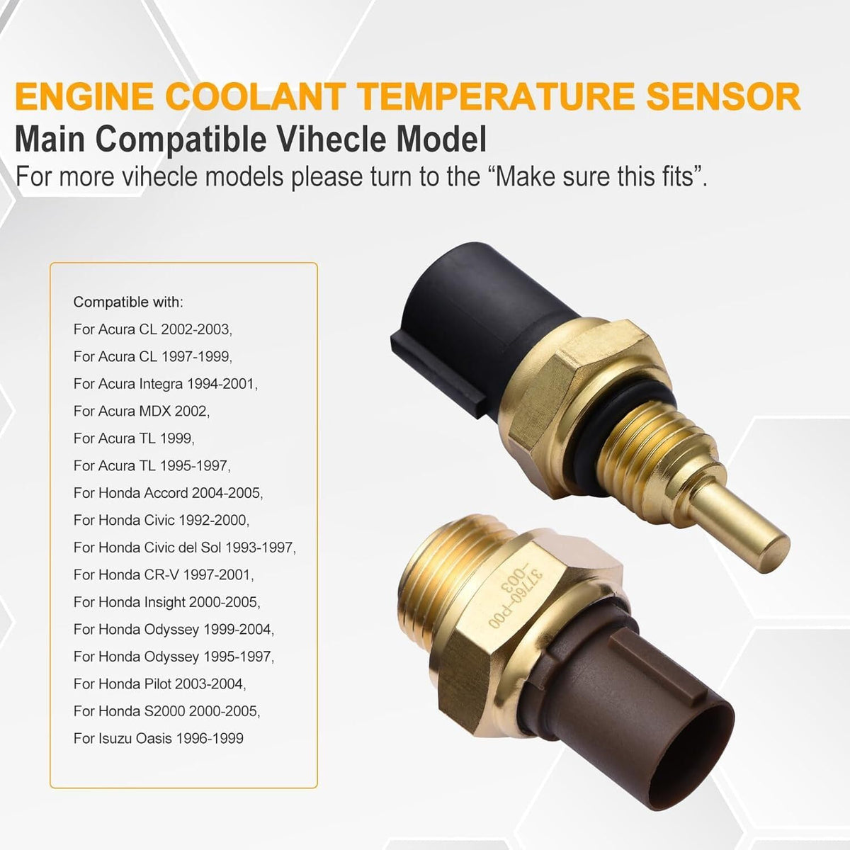 ya 11 9.14 baidi2X Cooling Fan Switch Coolant Temp Sensor Fit for Honda for Accord for Civic 37760-P00-003